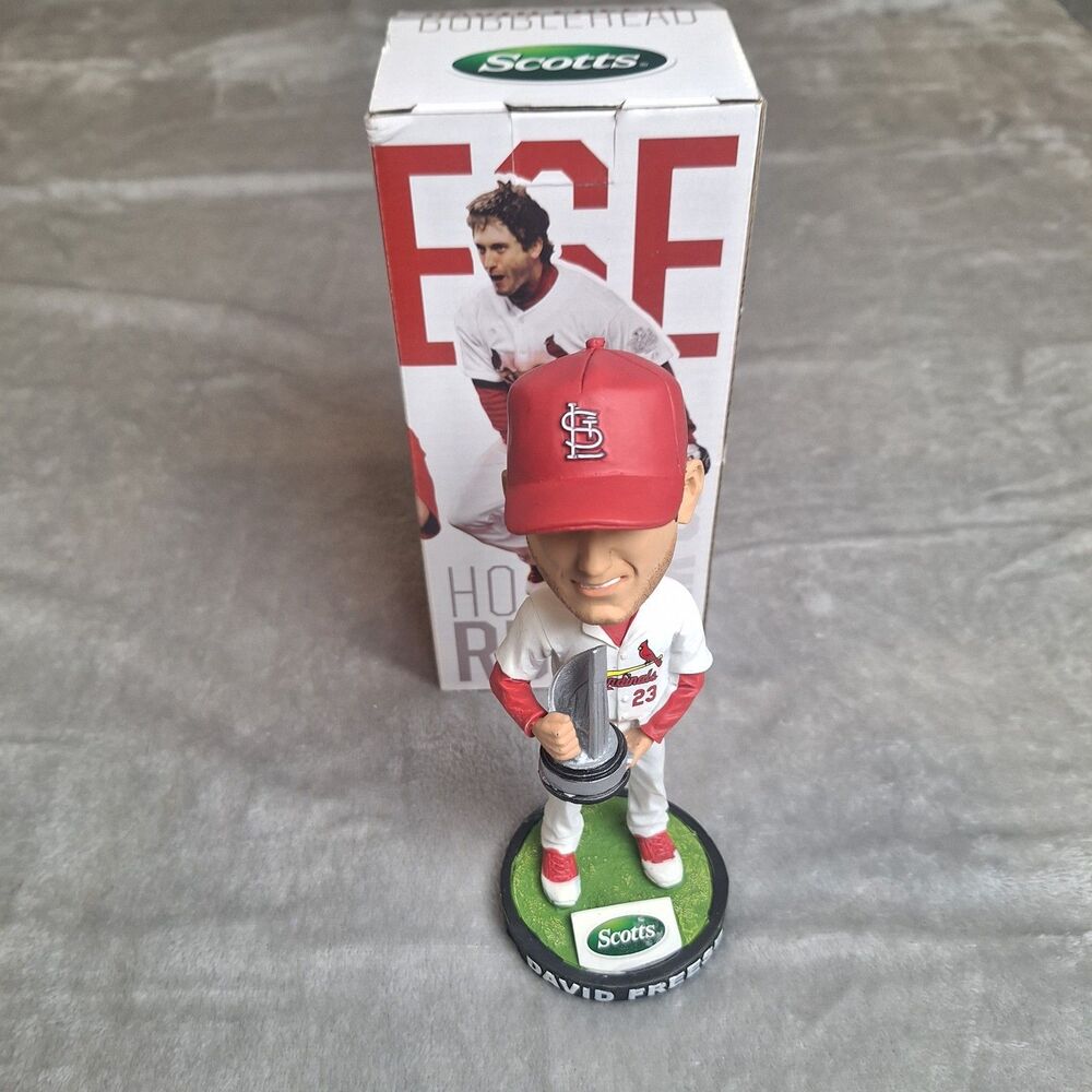 St. Louis Cardinals David Freese World Series Trophy MVP Bobblehead Scotts NIB